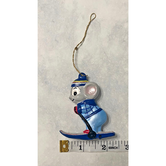 Vintage Mouse Christmas Ornaments Ceramic Alberta Mold Hand Painted, Set of 2 - Picture 3 of 12